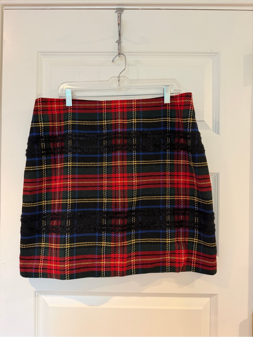 J. Crew Holiday Festive Red Black Blue Tartan Mini Skirt